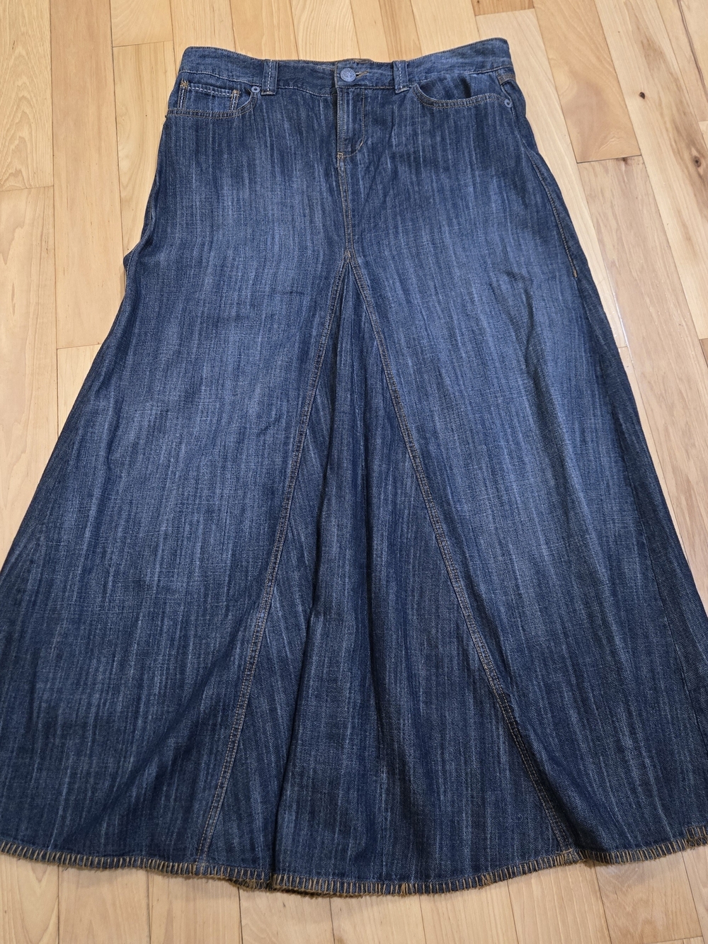 VTG Y2K Timmy Hilfiger Paneled Denim Maxi Skirt